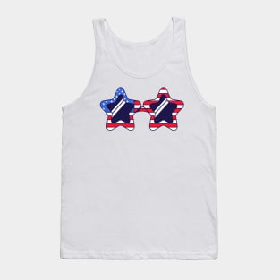 Festive carnival glasses with star shaped frame in colors of flag of USA. Tank Top